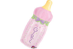 SuperShape Baby Bottle Girl Foil Ba